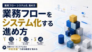 業務フローをシステム化する進め方｜失敗しないための3つのステップと成功の鍵 アイキャッチ